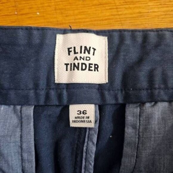 Flint and Tinder Shorts Mens 36 Blue Khaki Chino Pockets - Picture 4 of 6